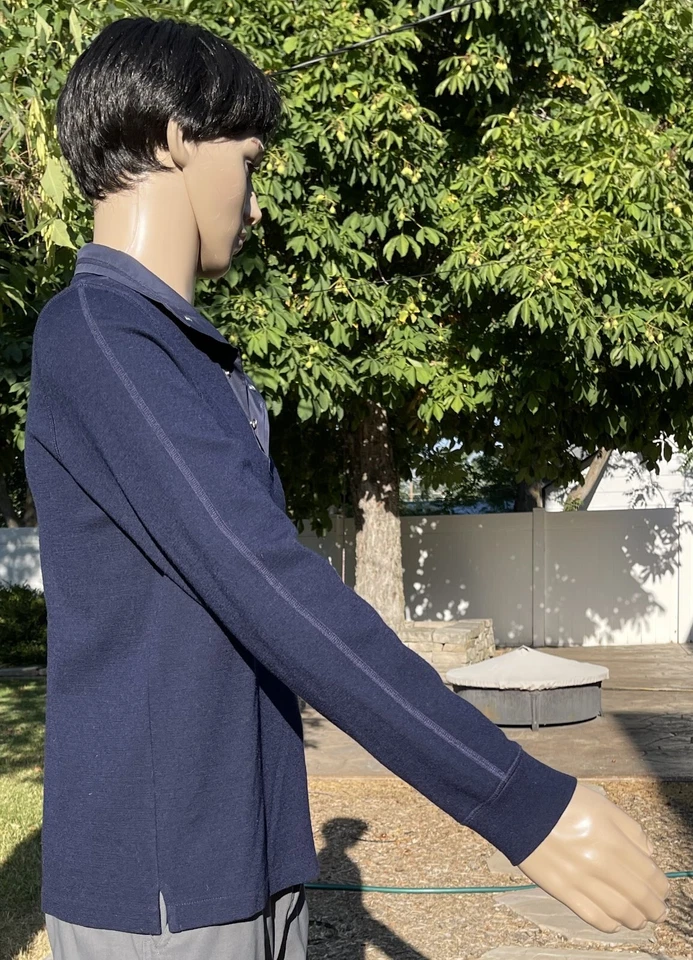 JACK SPADE new york soft blend wool sweater snap knit pullover navy mens small - Image 3 of 4