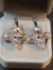 NATURAL HEATED RUBY NATURAL SPINEL TOPAZ ACC. 925 SILVER 14K WHITE GOLD EARRINGS — photo 3
