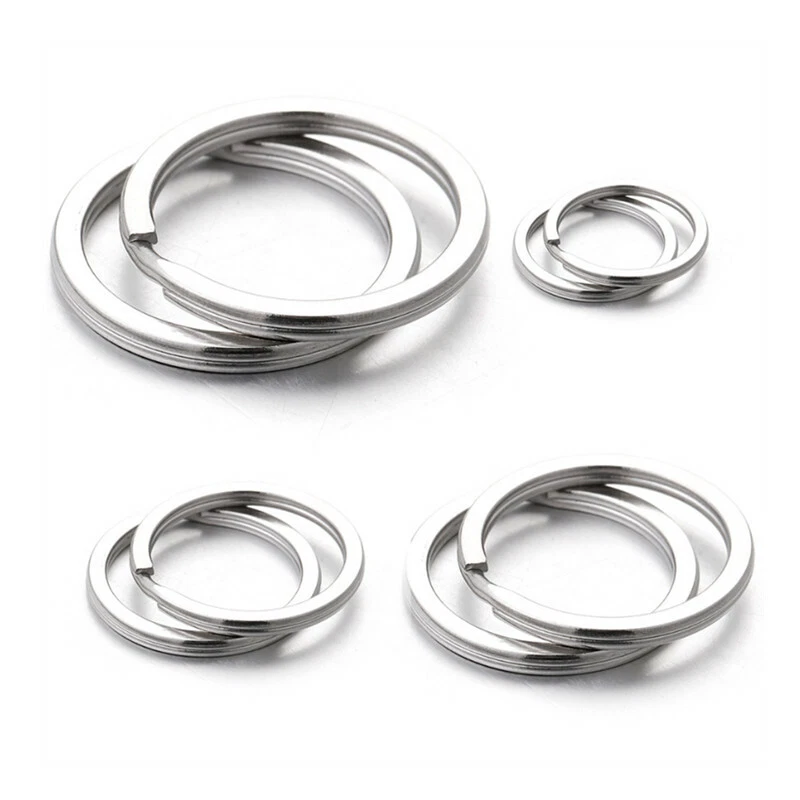 Stainless Steel Strong Keyring Split Rings Key Chain Ring Links 15mm - 35mm  Loop