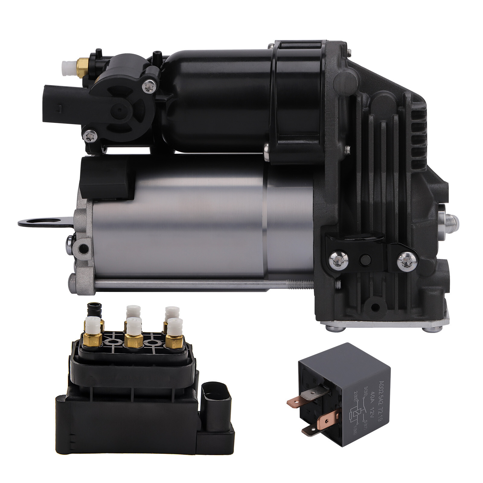 Air Suspension Compressor +Relay+ Valve Block For Mercedes GL MLClass W166 GL450-image