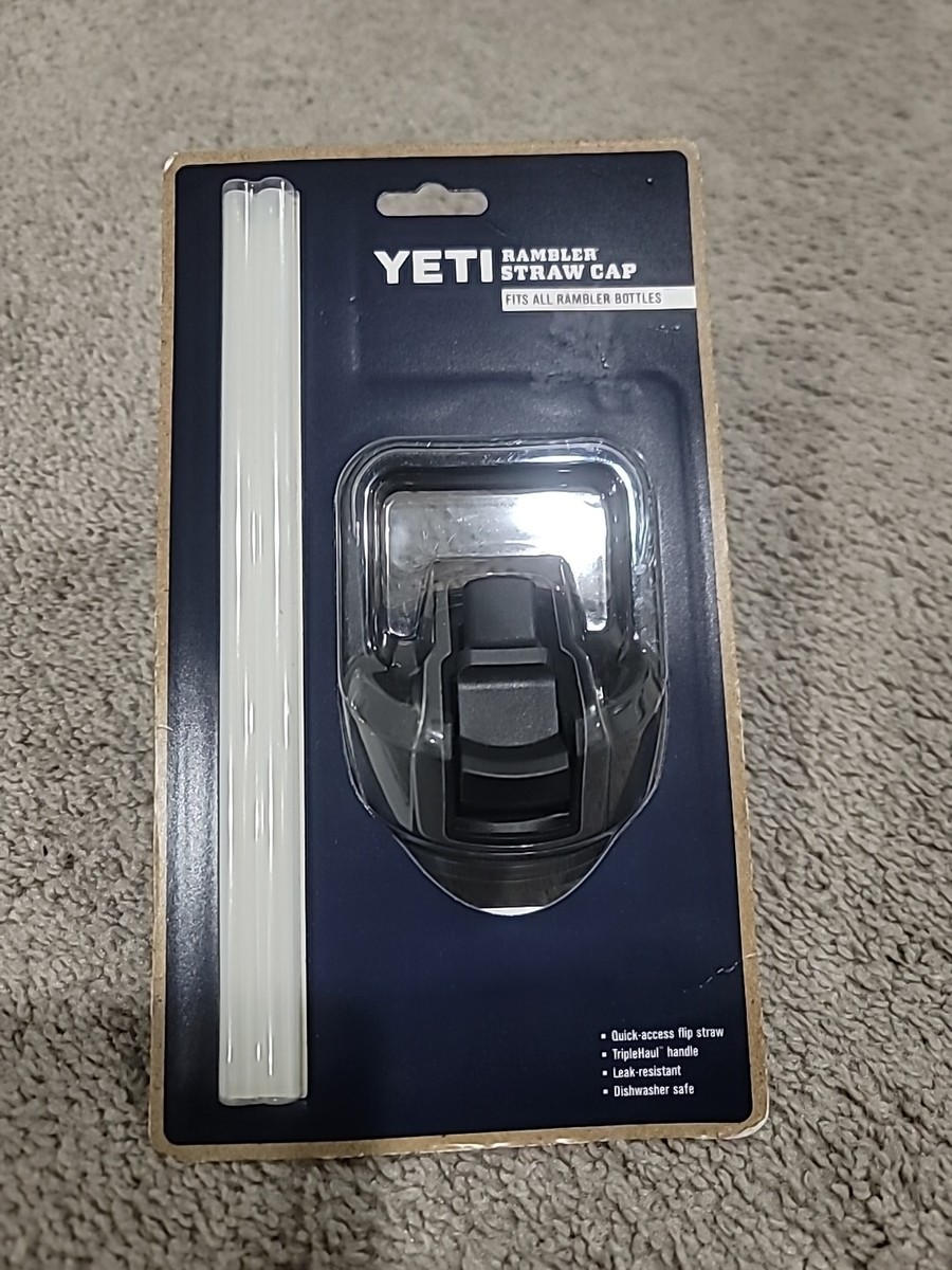 Yeti Rambler Bottle Drink Straw Cap - Black With Two Extra