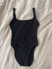 Vintage Copper Beach Black Floral Embossed One Piece Swimsuit Low Back S