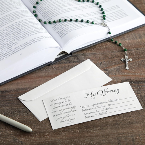 100 Pack Church Offering Envelopes for Tithe Donation (White, 7X3 Inch) - 第 2/12 張圖片