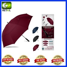Elegant Maroon Windproof Umbrella - 47 Inch Double Canopy for Rain Protection