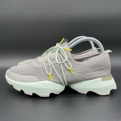 Sorel Kinetic Impact Sneakers Womens 9.5 Gray Light Green Running Shoes Trainers