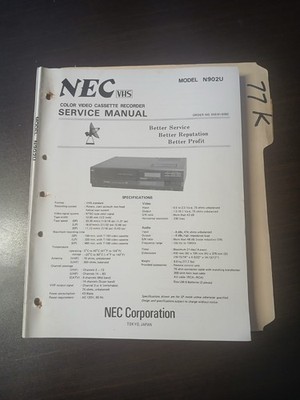 NEC N 902 U Service Manual Original Repair Book Cassette Recorder