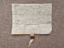 1585 Lancashire manuscript 16th century Latin Vellum Deed Document Gerard family