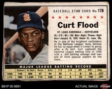 1961 Post Cereal #178 Curt Flood  Hand Cut Cardinals SHORT-PRINT 1.5 - FAIR