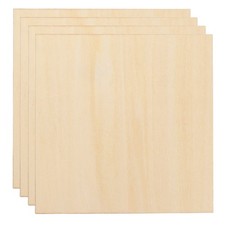 4pcs 2mm Basswood Plywood Sheets 6"x6"x3/32" Plywood Boards Craft Wood Sheet