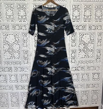 NWT Attitudes By Renee Artsy Watercolor Maxi Dress Sz XXS