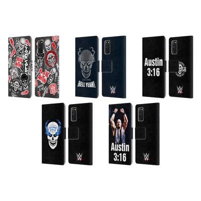OFFICIAL WWE STONE COLD STEVE AUSTIN LEATHER BOOK CASE FOR SAMSUNG PHONES 2