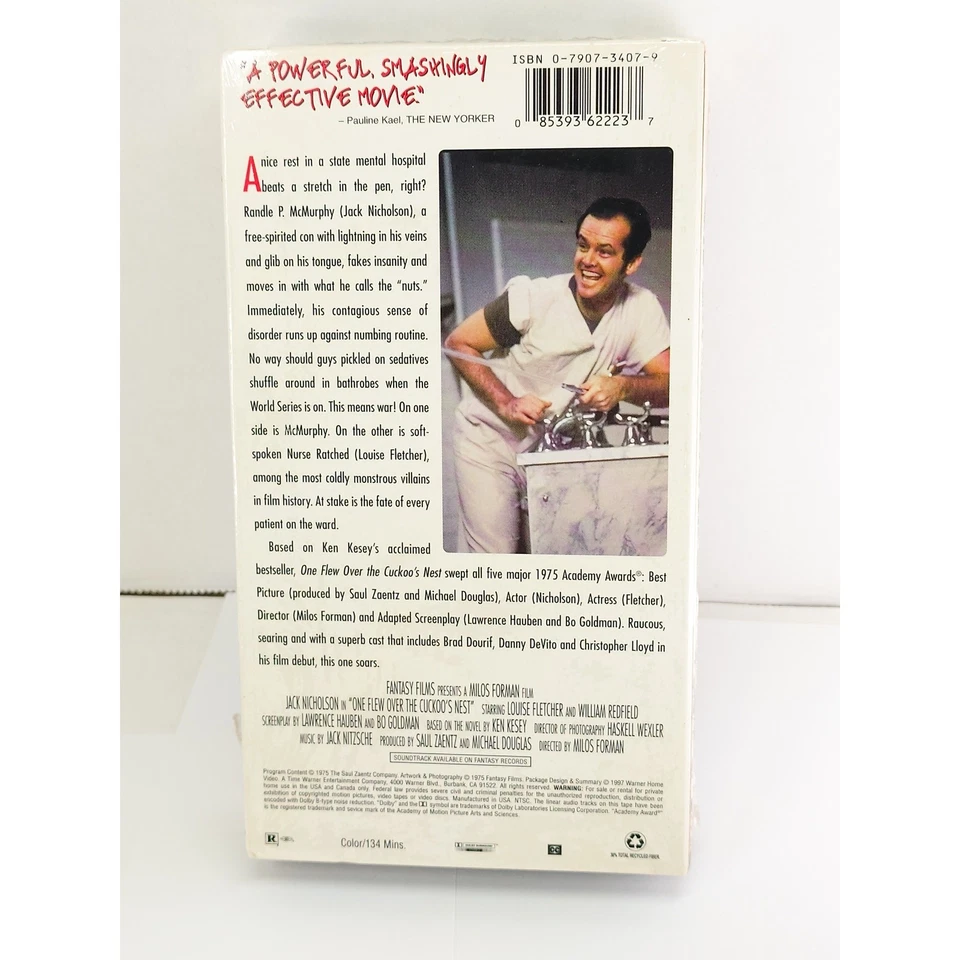 One Flew Over The Cuckoos Nest VHS Tape Movie Sealed new Jack Nicholson - Image 3 of 3