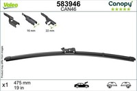 Valeo Scheibenwischer Wischblatt WischerbläTter Canopy Beifahrerseitig 583946