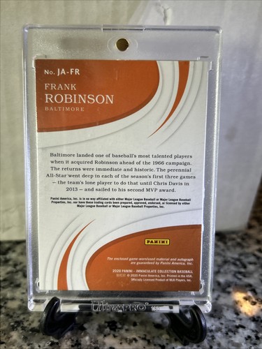 2020 Immaculate Jackets Relics 1/1 Frank Robinson Patch Auto HOF - Foto 2 di 6