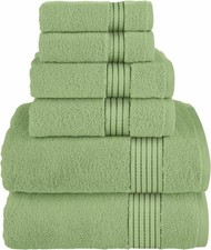 6 Piece Towel Set, 2 Bath Towels 2 Hand Towels 2 Washcloths, 100 Turkish Cotton