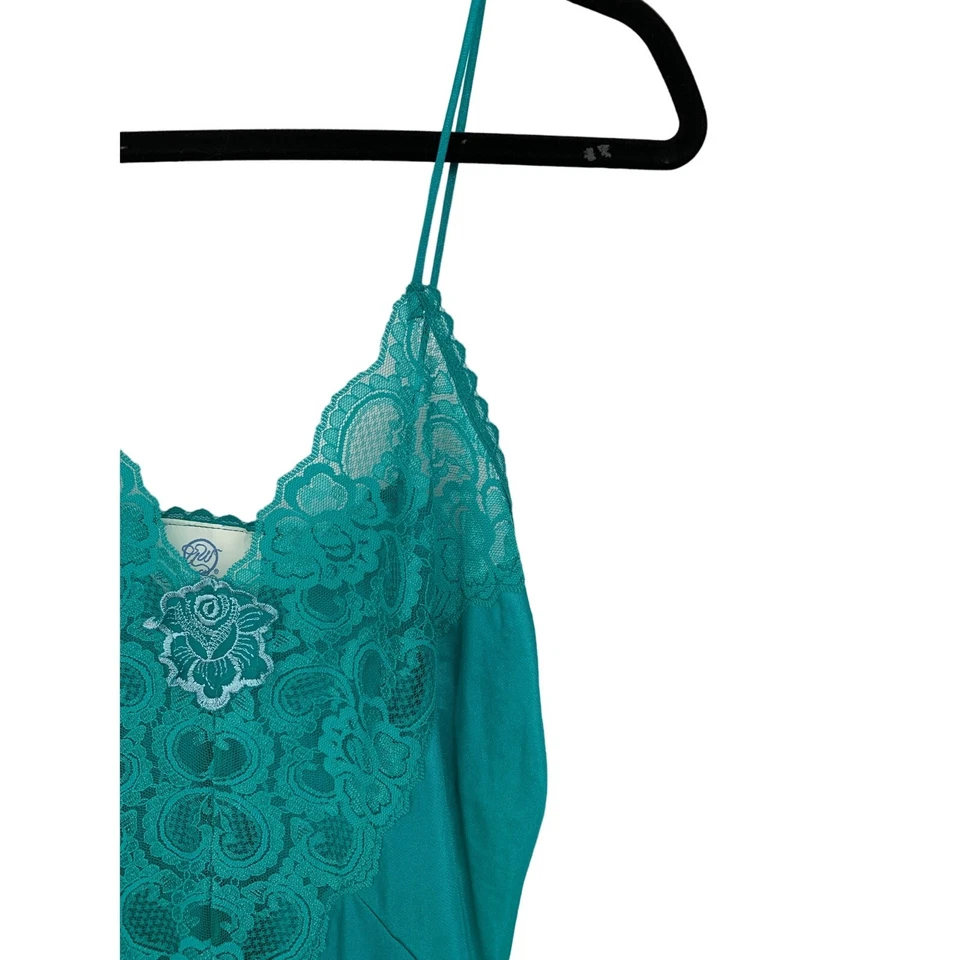 Vestido sin Mangas Vintage Undercover Wear Para Mujer S/M Azul Teal Encaje Top Midi Foto 2 de 4