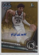 2023 Bowman U Chrome Prospect Gold Refractor 1/50 Malik Hall #BCPA-MH Auto 6j0