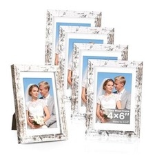 4x6 picture frame, Wooden Picture Frames 4x6 4X6" 5 Pack Distressed White