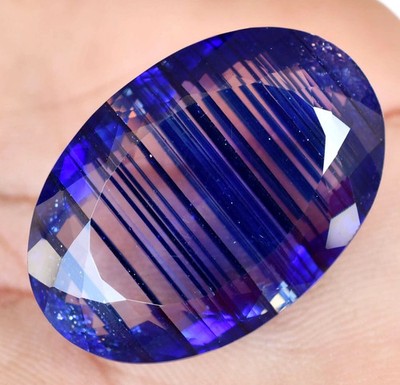 Rutile & Sunstone 26Ct Certified Rare found Two in One Loose Oval Cut Gemstone