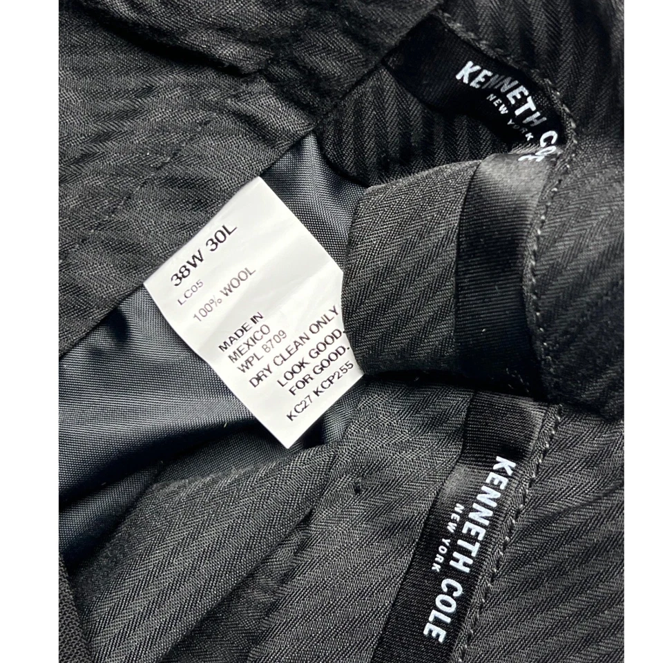 Kenneth Cole Conjunto Traje Lana Negro Blazer 48R y Pantalones 38 x 30 Negocios Informal Foto 4 de 4