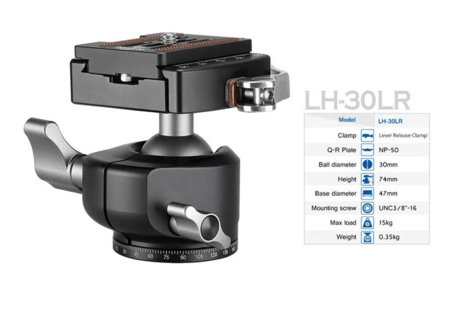 Leofoto LS-254CX Carbon Fiber Tripod with LH-30LR Ball Head - Image 2 of 4