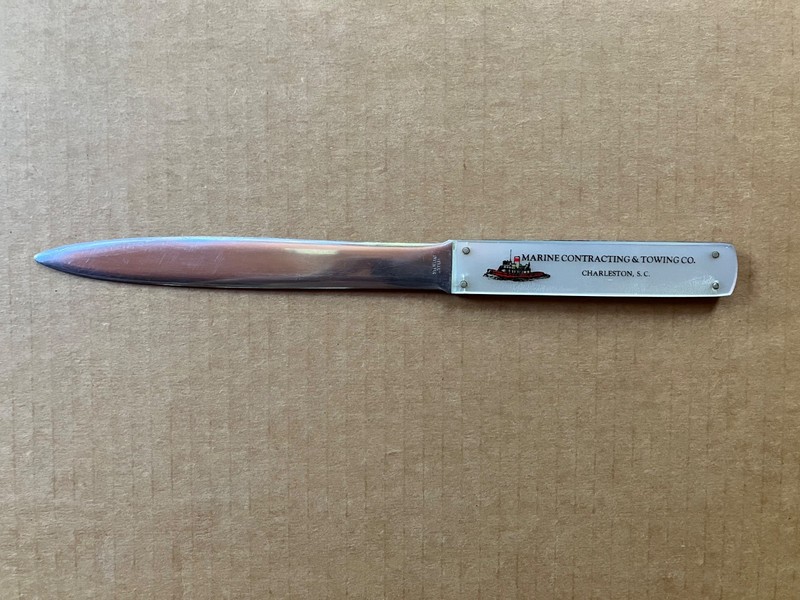 Vintage Marine Contracting & Towing Co. - Charleston, SC Letter Opener, Japan 9"
