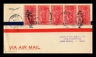 US COVER BURGOYNE AT SARATOGA FDC SCOTT 644 STRIP OF FIVE AIR MAIL