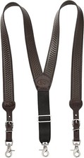 Nocona Belt Co. Mens Basketweave Embossed Leather Suspenders