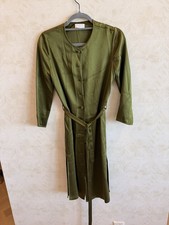 Chado Ralph Rucci Olive Silk Dress With Belt Dress