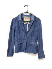 Anthropologie Cartonnier Blazer Winona Linen Embroidered Lightweight, Sz US 0