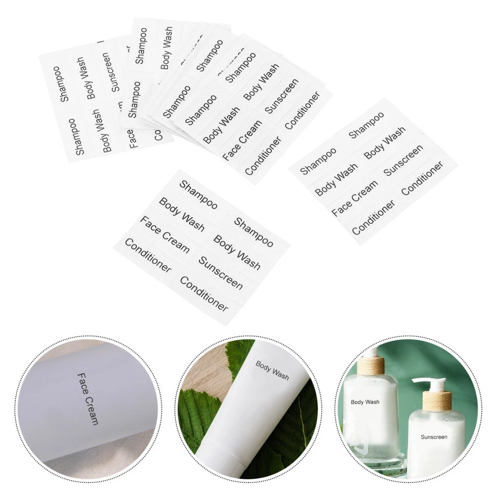 Etiquetas autoadhesivas de papel blanco para botellas de cosméticos y champú