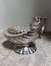 Vintage Corbell & Co. Silver Plate Peacock Sugar Bowl Silverplate & Spoon