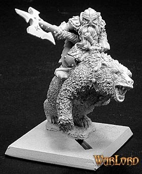Reaper 14136 Thorvald, Dwarf Bear Rider Warlord, Dwarves Metal Miniature