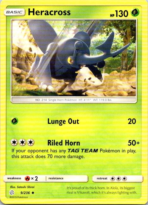 Heracross Uncommon SM - Cosmic Eclipse 9/236 NM