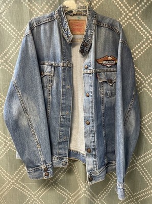 LEVI'S Easy Rider Jean Denim Trucker Snap Up Jacket Adult XL 70550