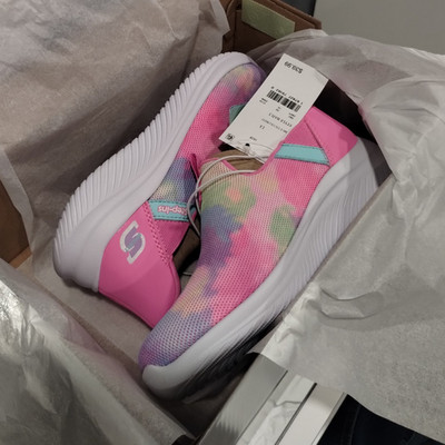 Skechers Girls Hands Free Step-Ins Memory Foam Tie Dye Slip-On Sneaker 13