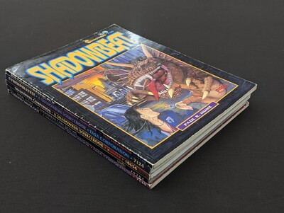 SHADOWRUN bulk book lot of 5!!  FASA sourcebooks, supplements, adventures RPG