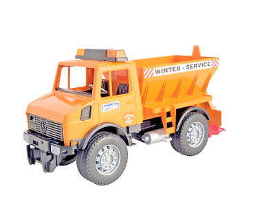Bruder Winter Service Salt Sand Snowplow Truck Orange Made in Germany Style 2