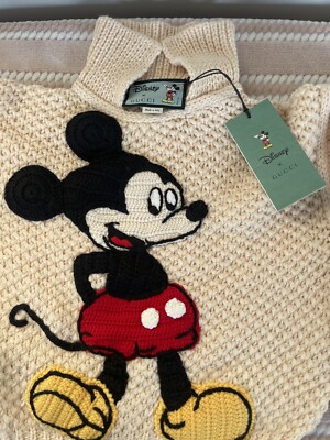 Gucci Mickey Mouse Disney Embroidered Sweater Sz XXS NEW!!! RARE