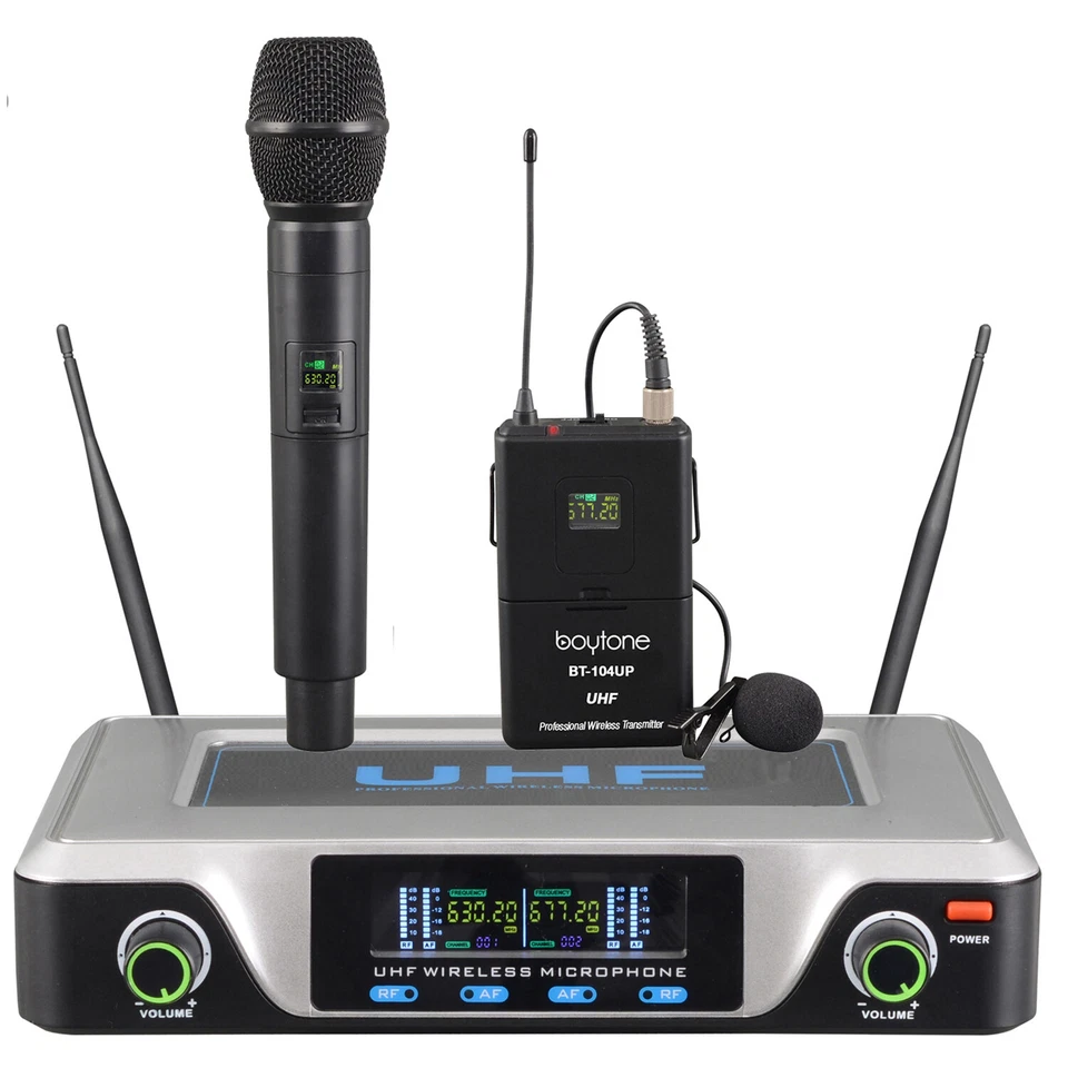 Boytone BT-104UM, UHF Wireless Dual HandHeld Microphone System/Digital Display - Image 2 of 4