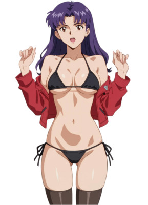 Misato Katsuragi Evangelion Waifu Weatherproof Anime Sticker 6'' Car Decal
