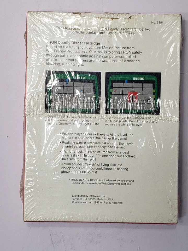 Vintage1982 Tron Deadly Discs Intellivision Cartridge Overlays Instructions NEW  - Image 2 of 4