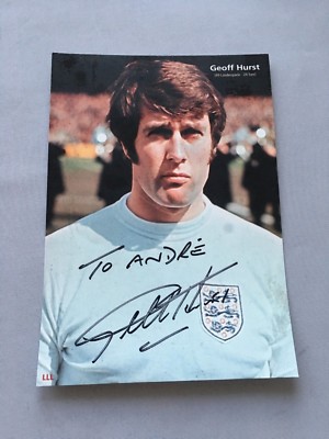 GEOFF HURST England Weltmeister 1966 signed AGON BigCard 15x21 Autogramm  