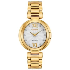 Citizen Eco-Drive Women's Diamond Accent Makers Gold Roman Watch 34MM EX1512-53A