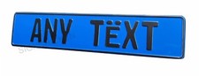 Blue Euro European License Plate. Embossed - Any Text Tag Bmw Custom