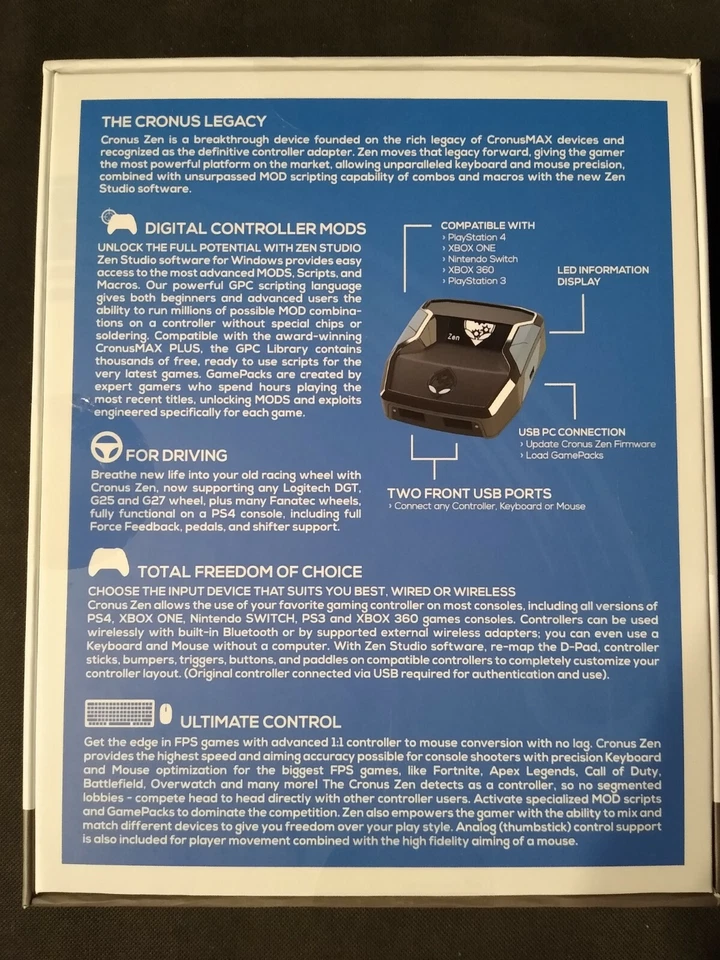 NEW Cronus Zen Controller Emulator Xbox Playstation Nintendo and PC FREE SHIP - Image 2 of 2