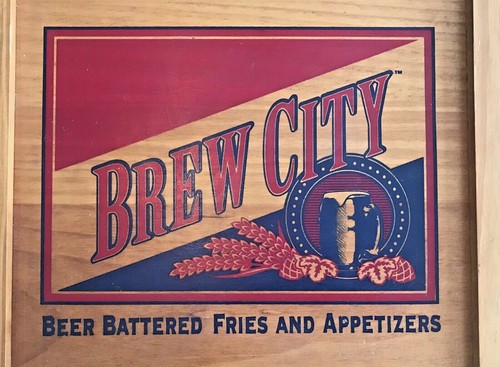 "BREW CITY" Wood Crate w/ Styrofoam Cooler Box Ice Chest Inside & Rope Handles - Picture 12 of 12