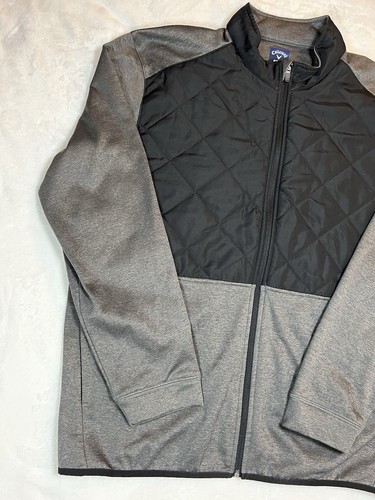 CALLAWAY Weather Series Jacket Full Zip Quilted Front Mens 2XL Black Grey - Picture 5 of 16