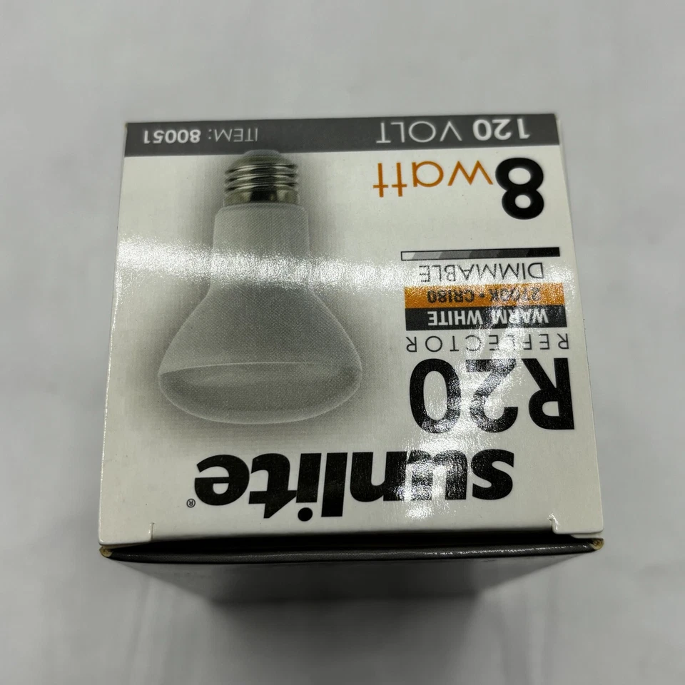 SUNLITE R20/LED/8W/D/E/27K R20 REFLECTOR 80051 LIGHT LAMP BULB 8W 120V - Image 4 of 4
