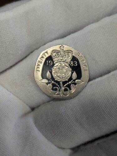 1983 UK 20p ULTRA CAMEO UNC COIN, VERY RARE AND EXTREMELY SCARCE
